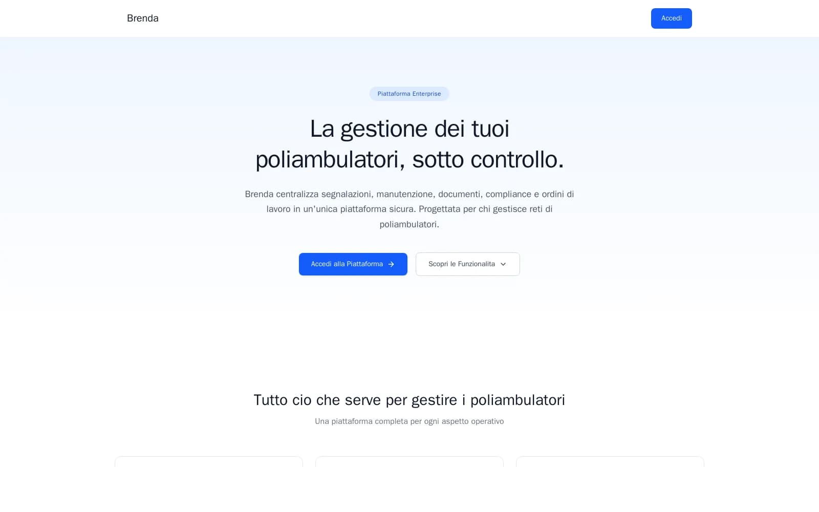 Brenda — Il sistema nervoso delle reti di poliambulatori.